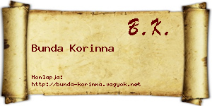 Bunda Korinna névjegykártya